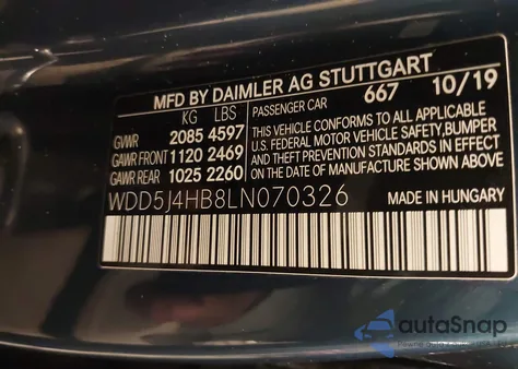2020 Mercedes-Benz Cla 250 4Matic from USA, damaged, VIN WDD5J4HB8LN070326